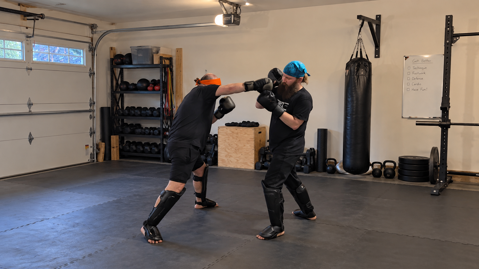 Garage Gym Sparring Session